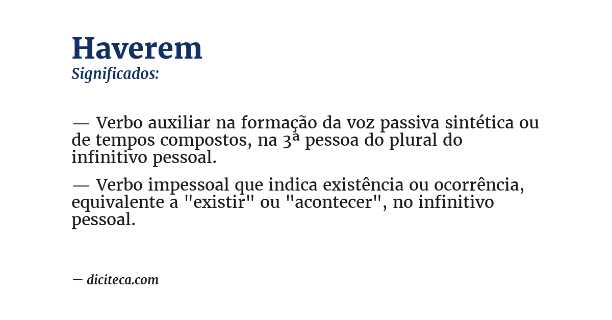 Significado de haverem