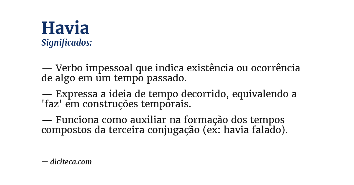 Significado de havia