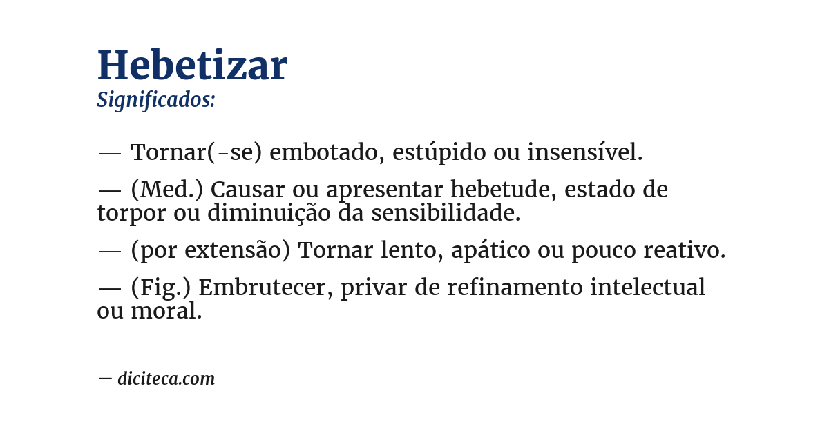 Significado de hebetizar