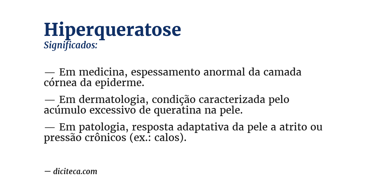 Significado de hiperqueratose