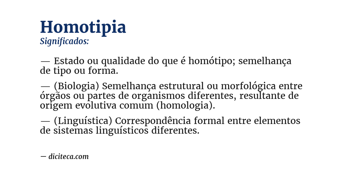 Significado de homotipia