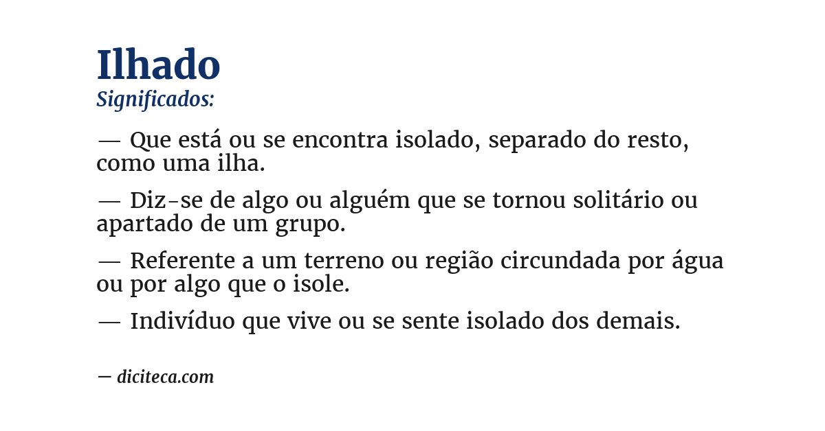 Significado de ilhado