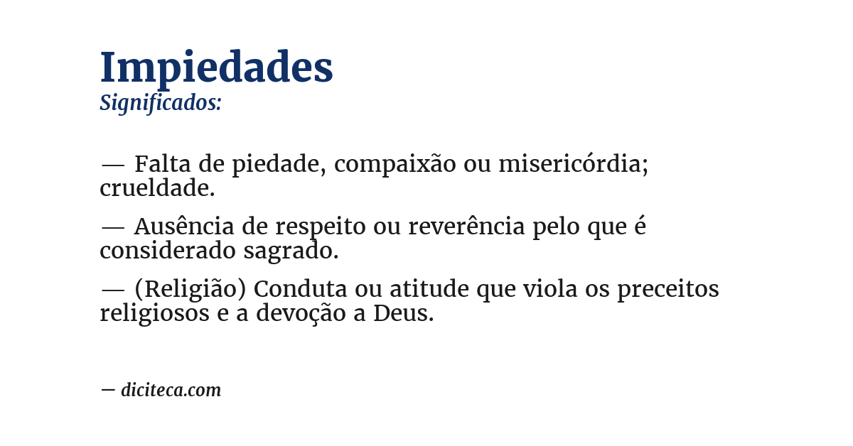 Significado de impiedades