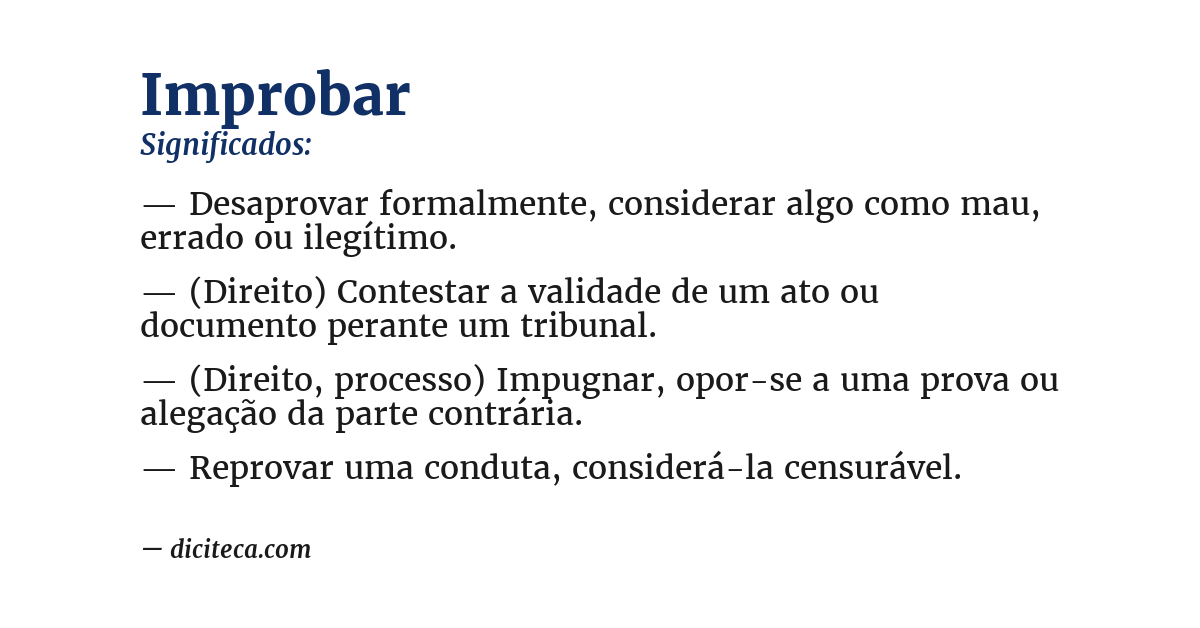 Significado de improbar