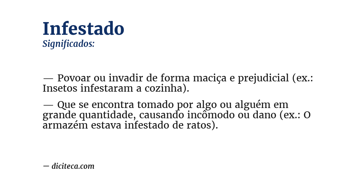 Significado de infestado