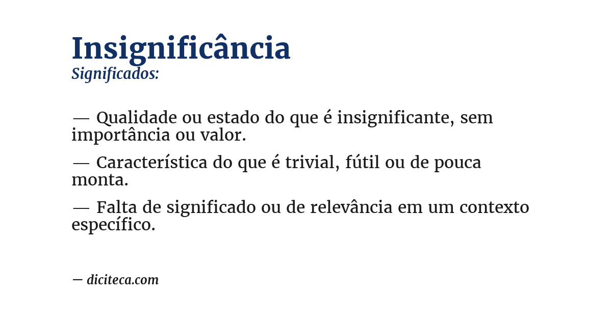 Significado de insignificância