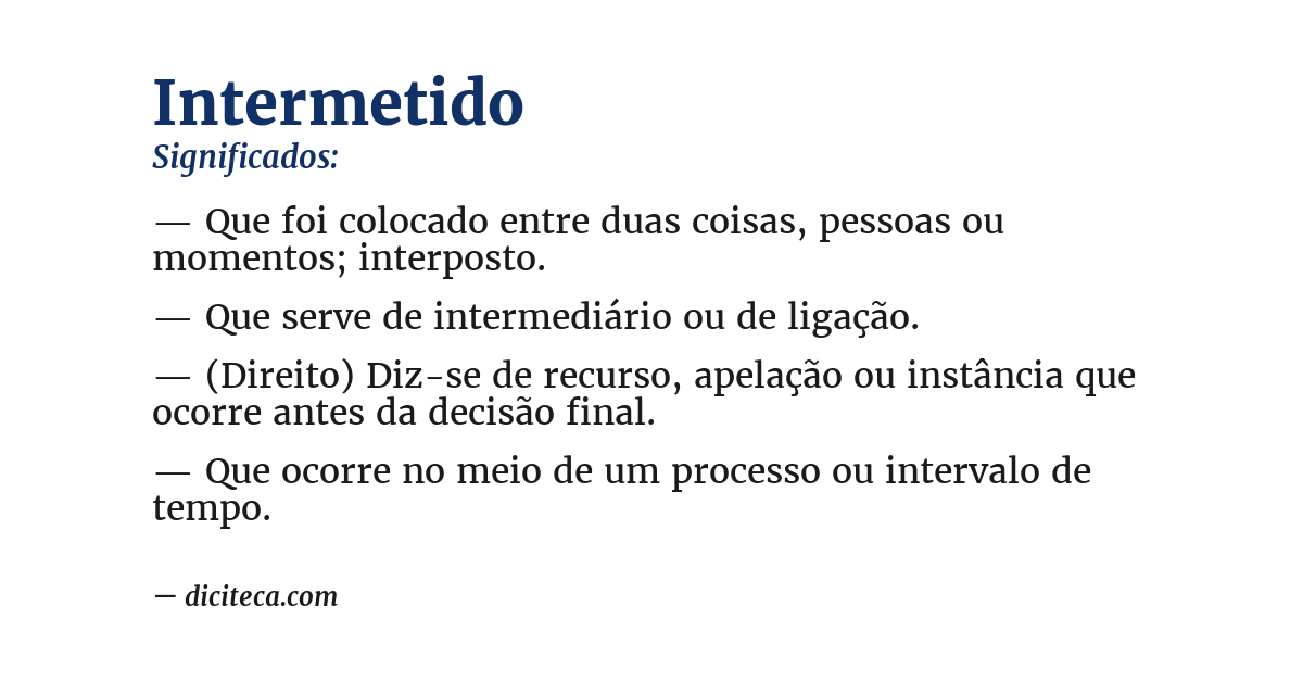 Significado de intermetido