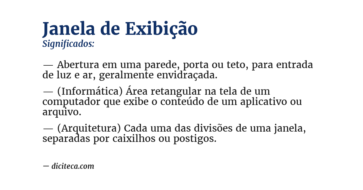 Significado de janela de exibição