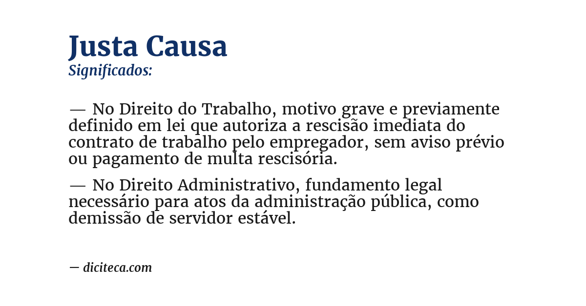 Significado de justa causa