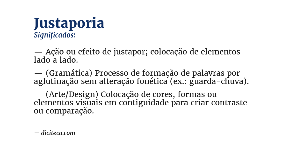 Significado de justaporia