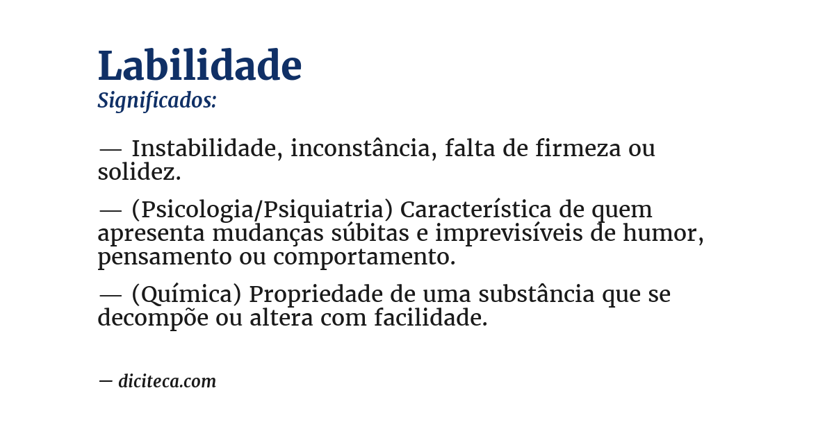 Significado de labilidade