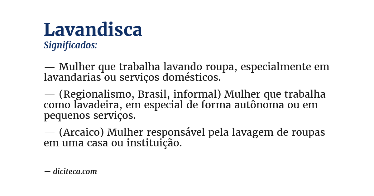 Significado de lavandisca