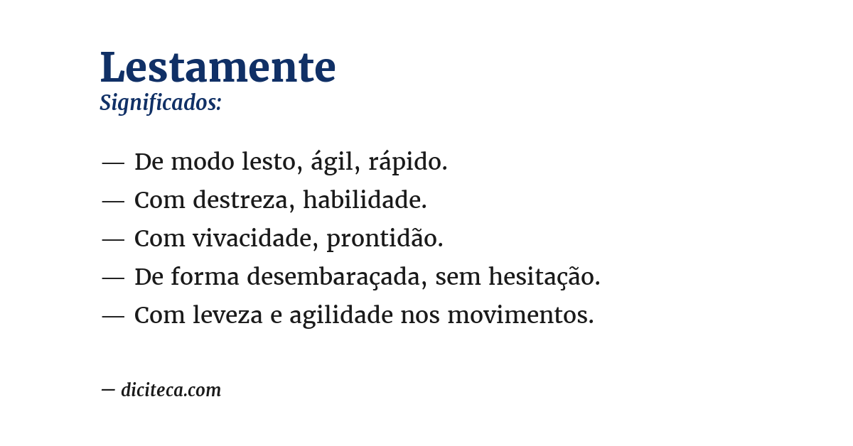 Significado de lestamente