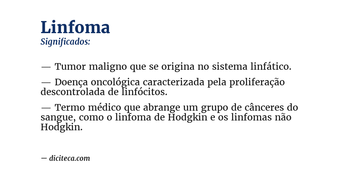 Significado de linfoma