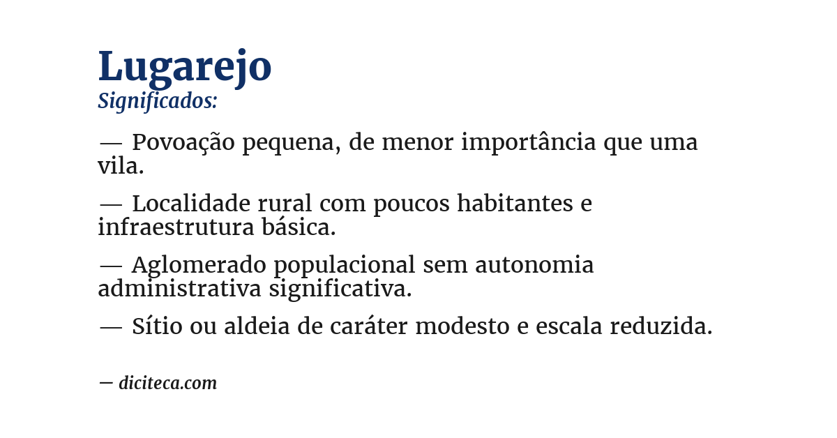 Significado de lugarejo