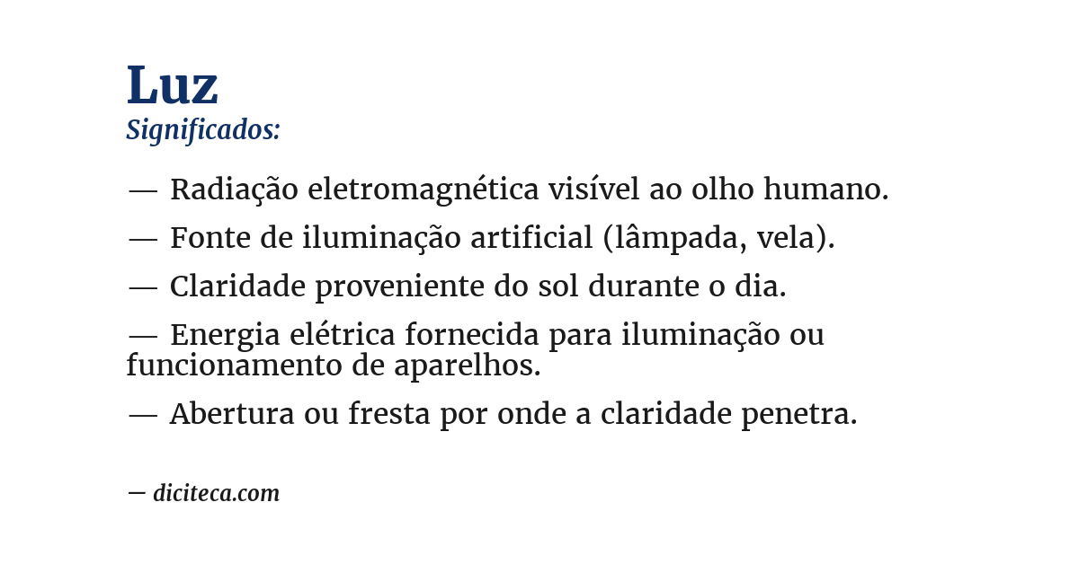Significado de luz