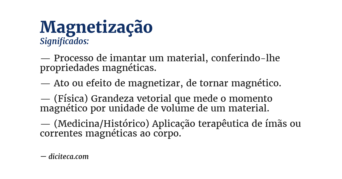 Significado de magnetização