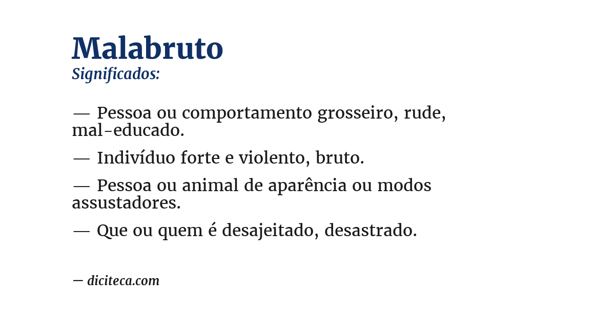 Significado de malabruto