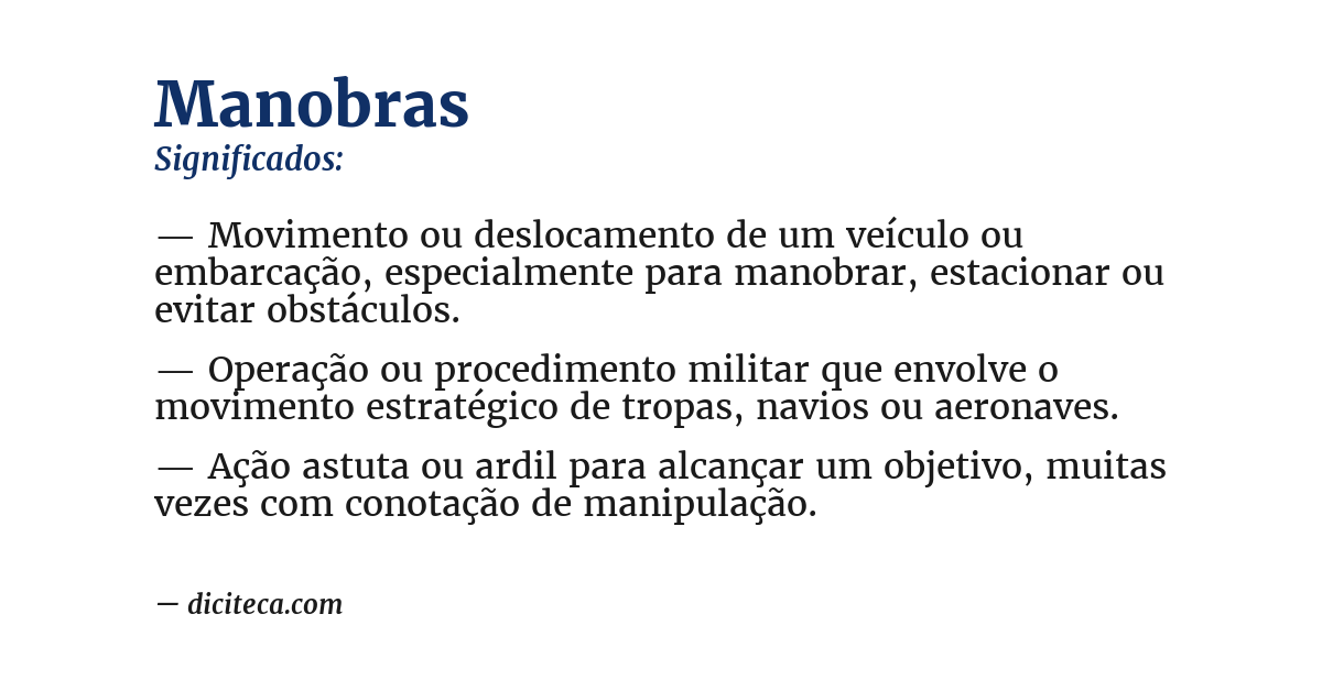 Significado de manobras
