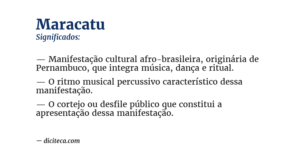 Significado de maracatu