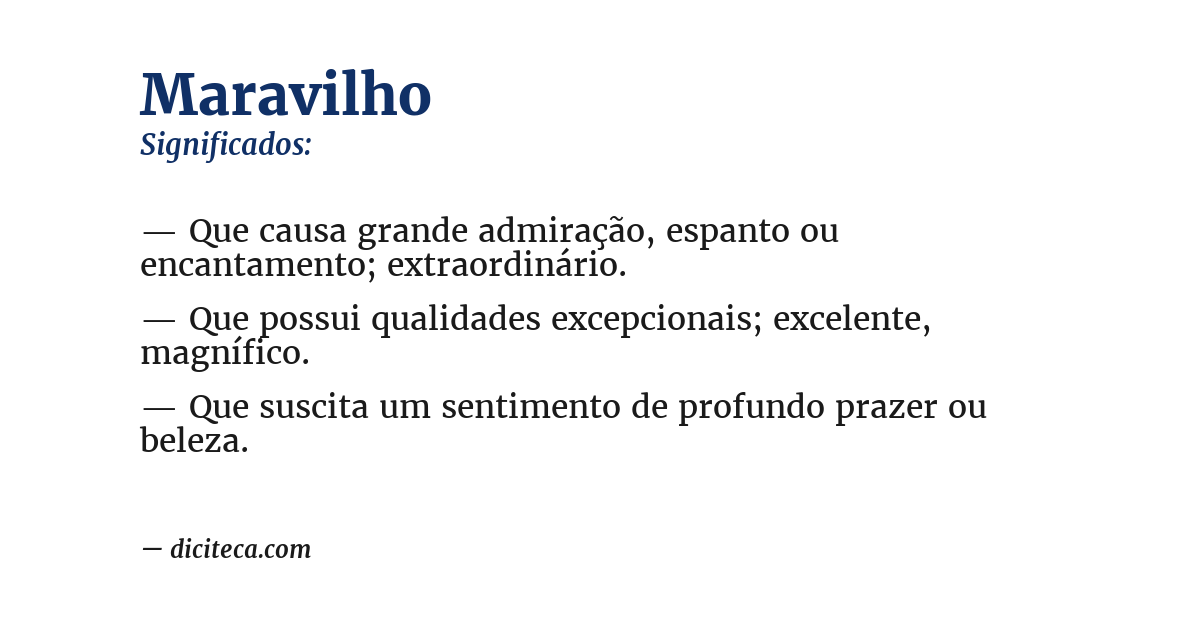 Significado de maravilho