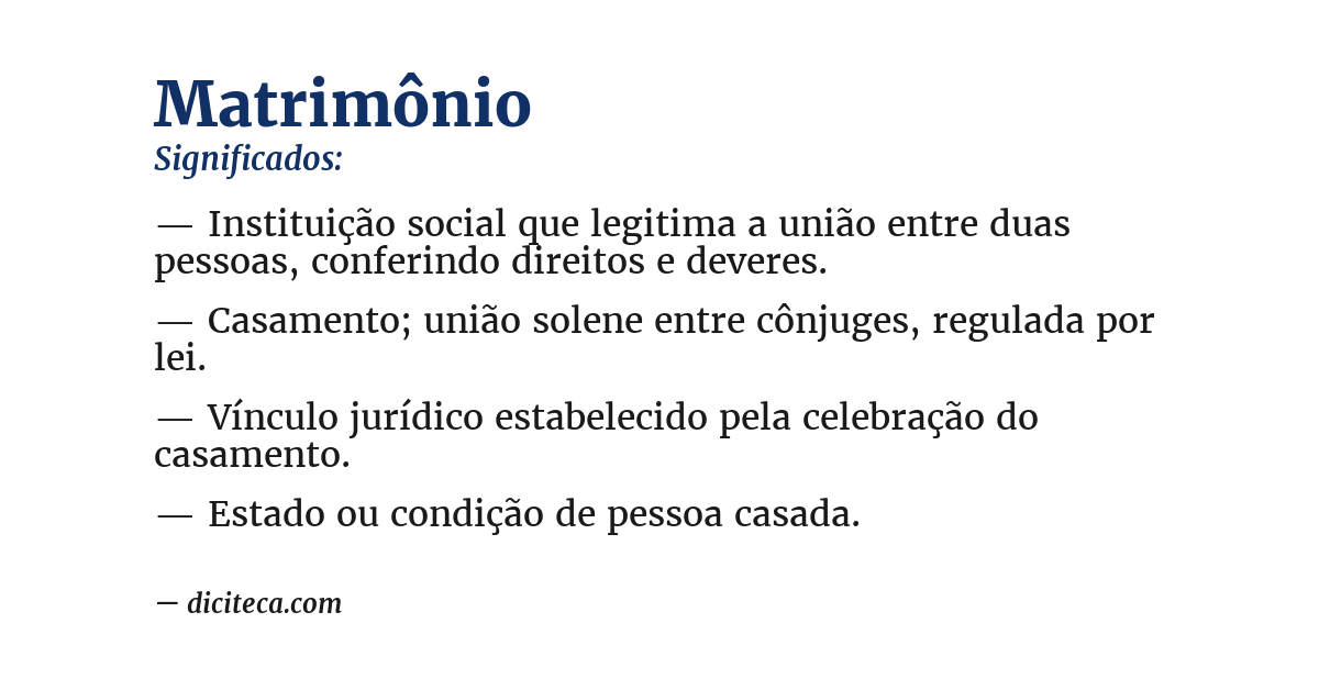 Significado de matrimônio