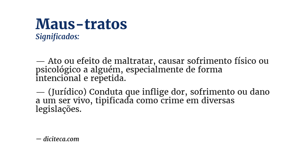 Significado de maus-tratos