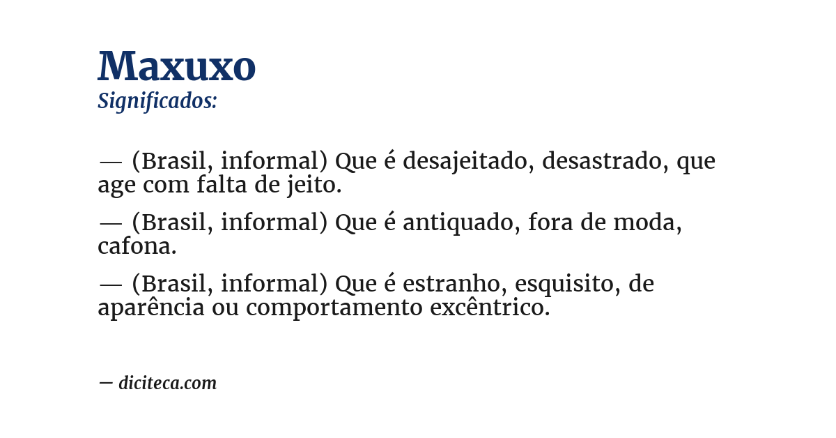 Significado de maxuxo