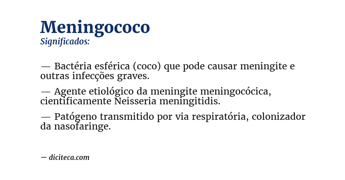 Significado de meningococo