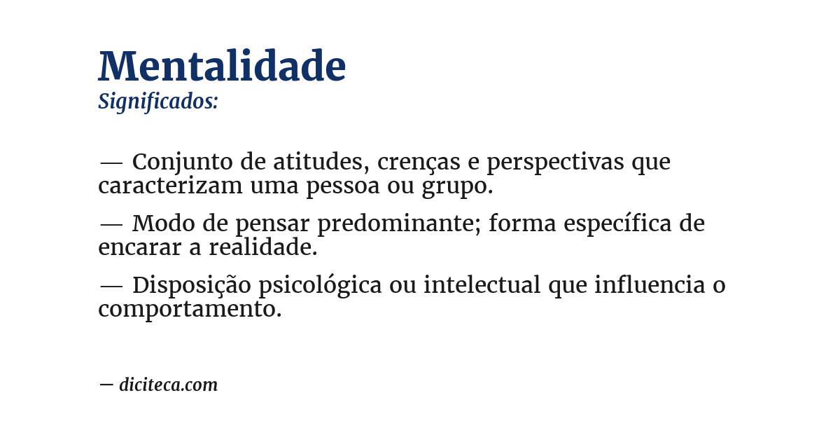Significado de mentalidade