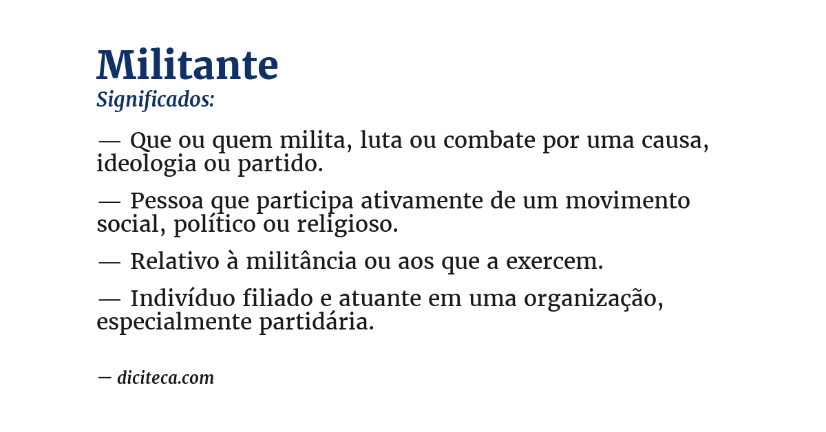 Significado de militante