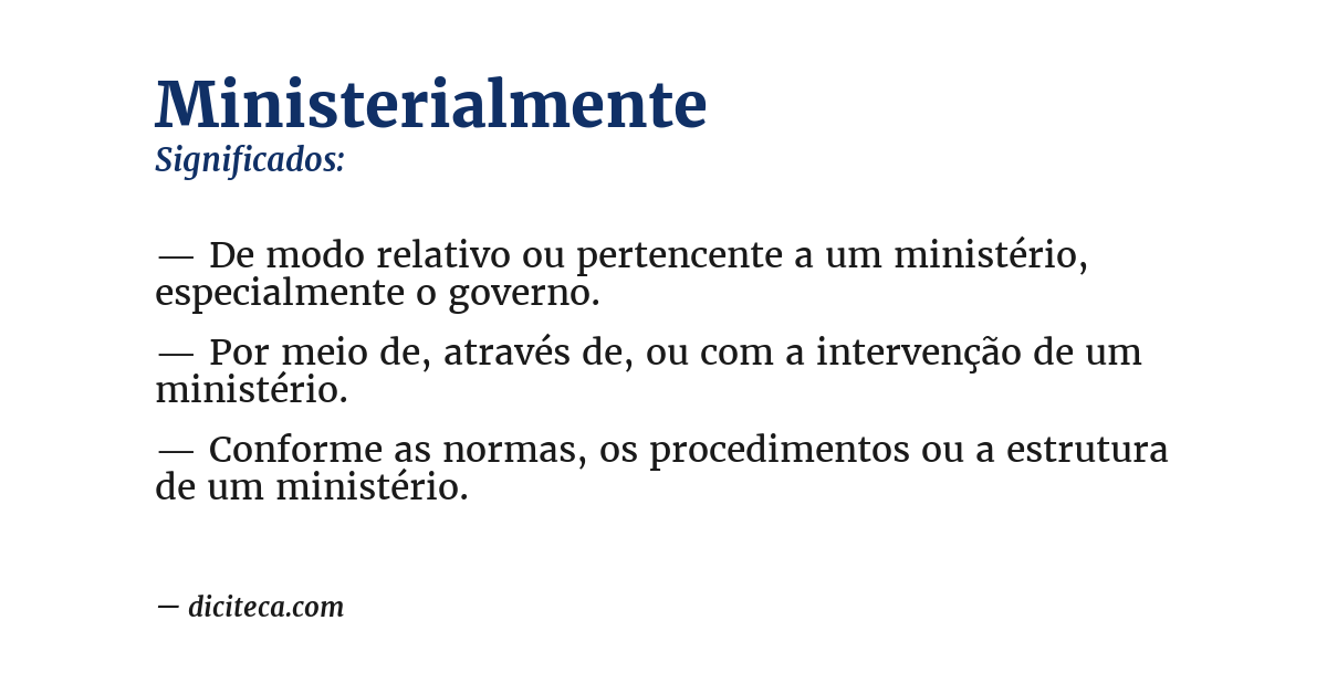 Significado de ministerialmente