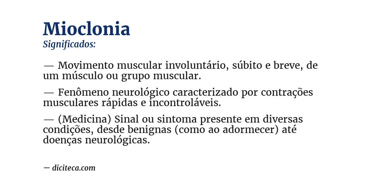 Significado de mioclonia