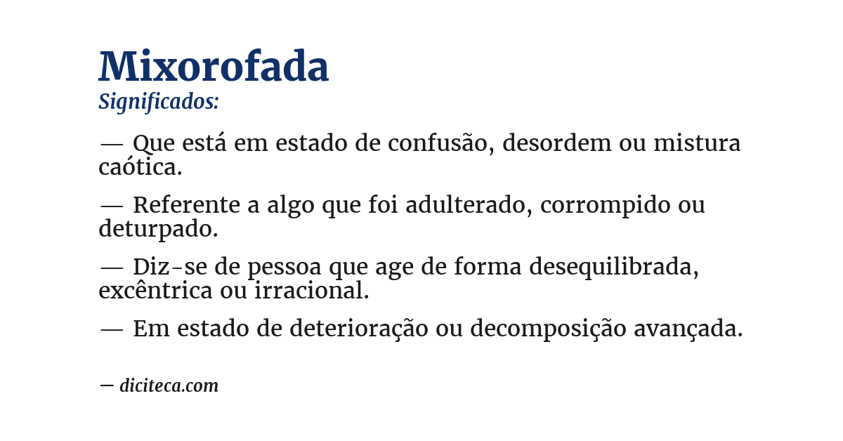 Significado de mixorofada