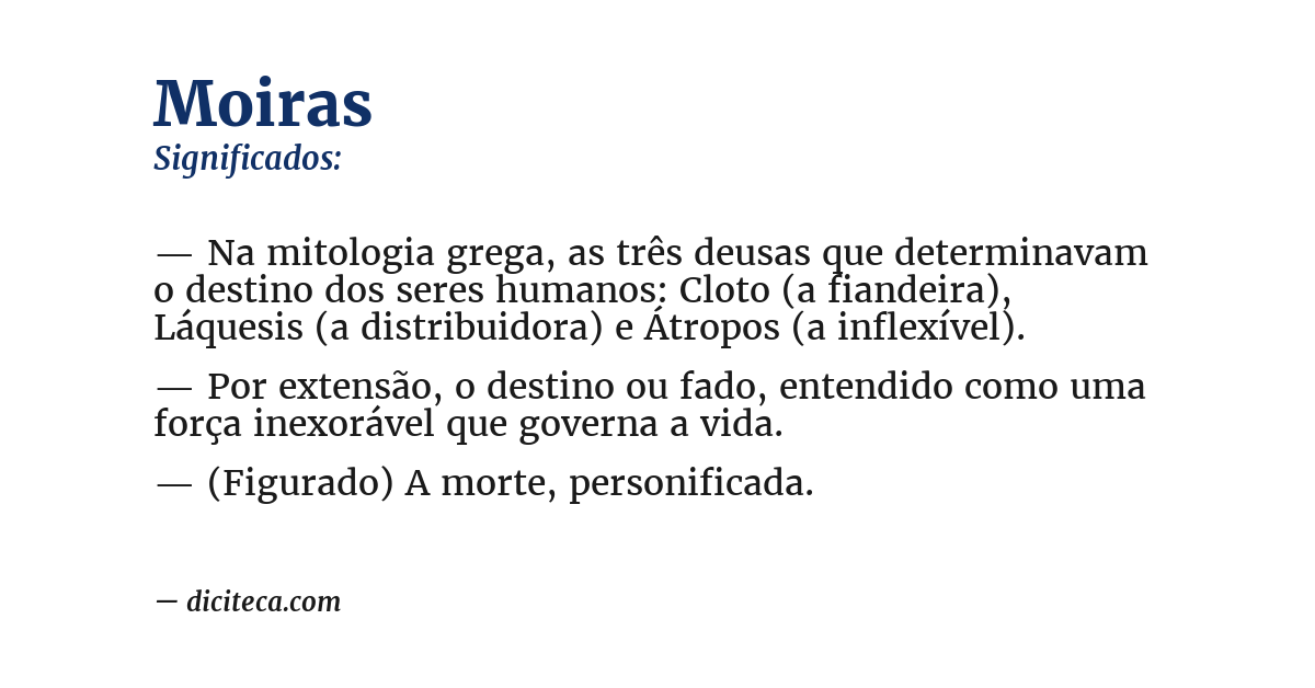Significado de moiras