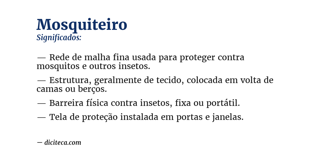 Significado de mosquiteiro