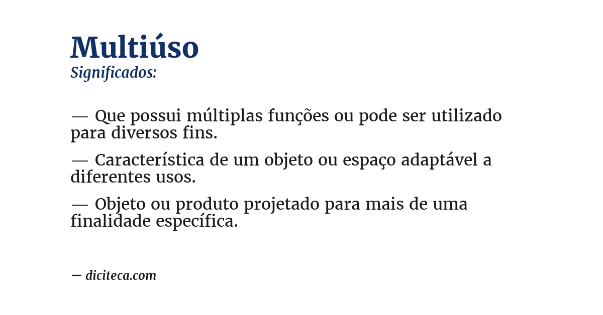Significado de multiúso