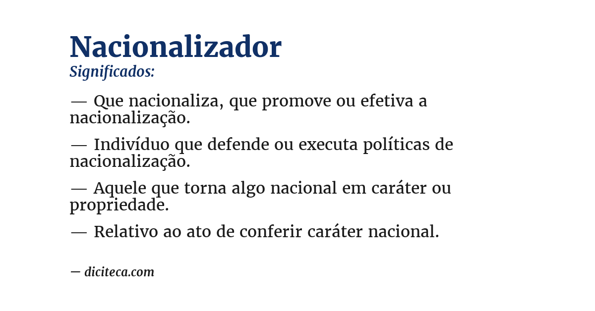 Significado de nacionalizador