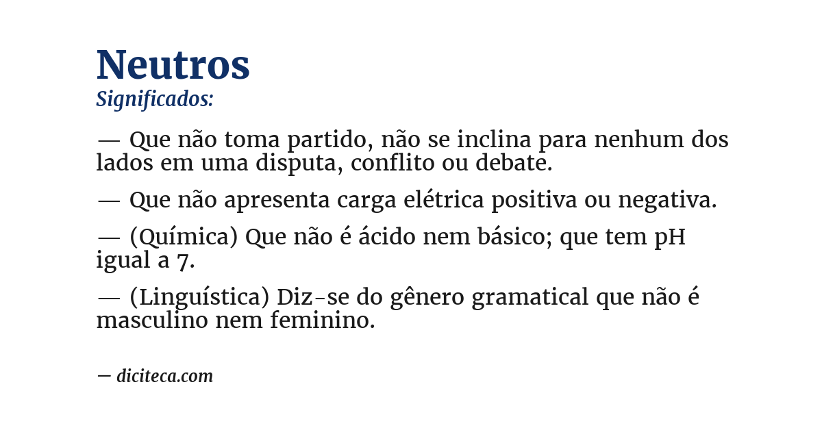 Significado de neutros