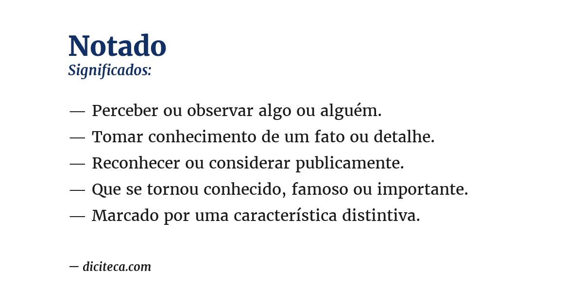 Significado de notado