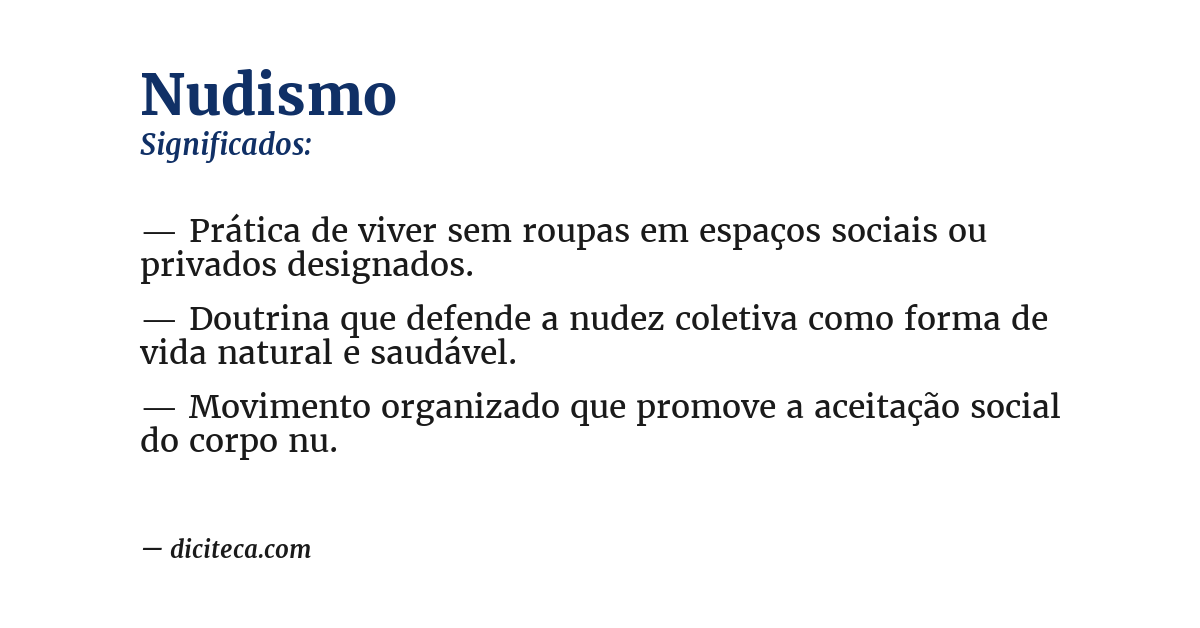 Significado de nudismo