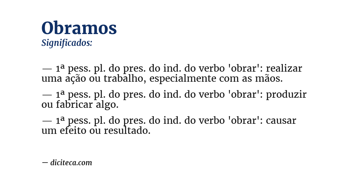 Significado de obramos