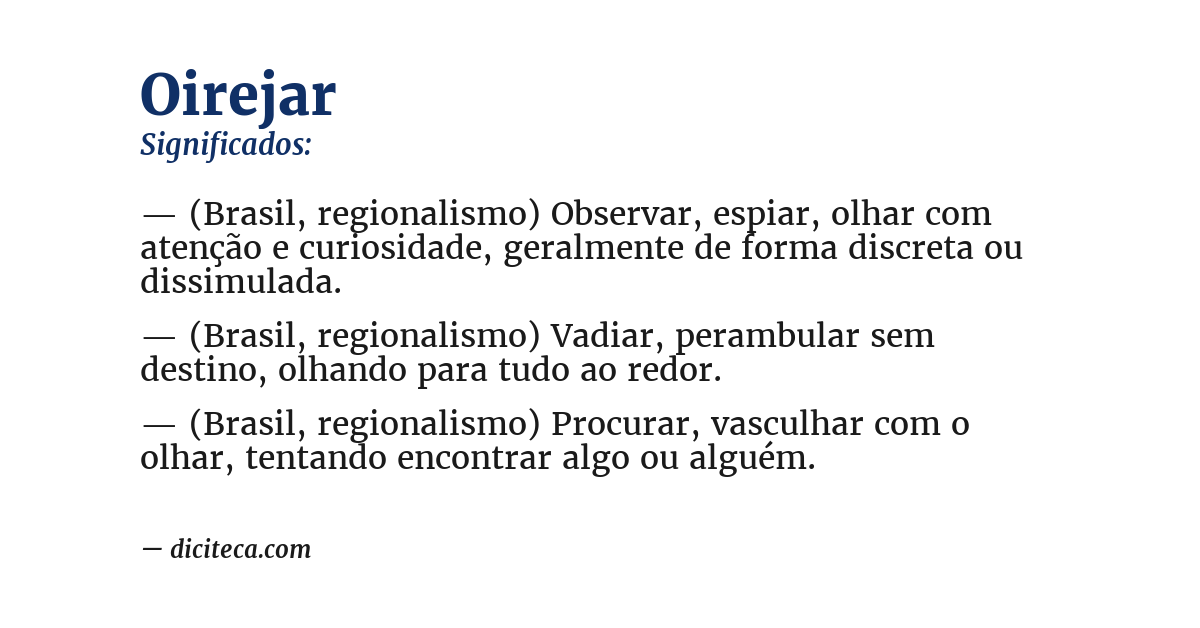 Significado de oirejar