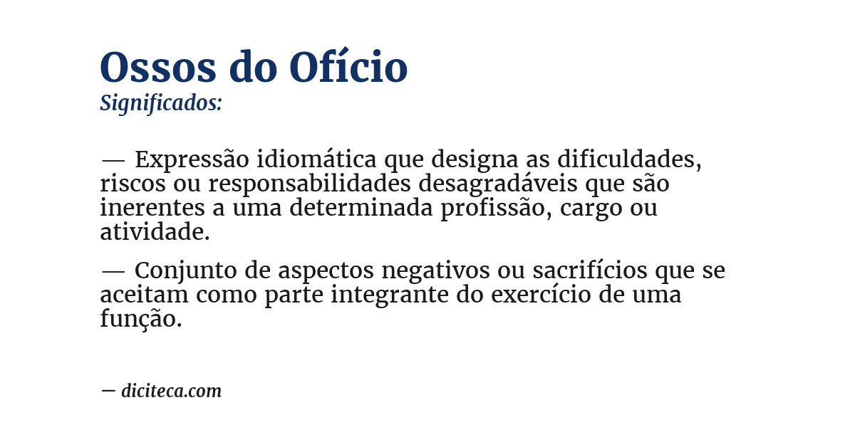 Significado de ossos do ofício