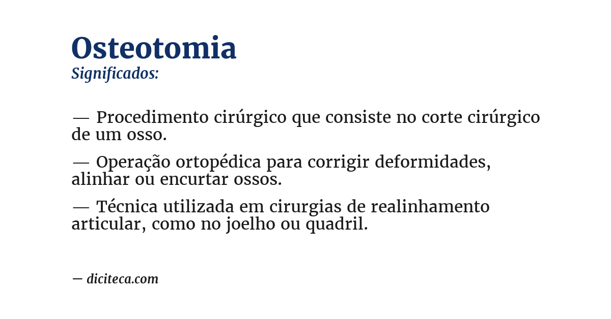 Significado de osteotomia