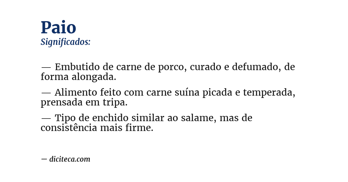 Significado de paio