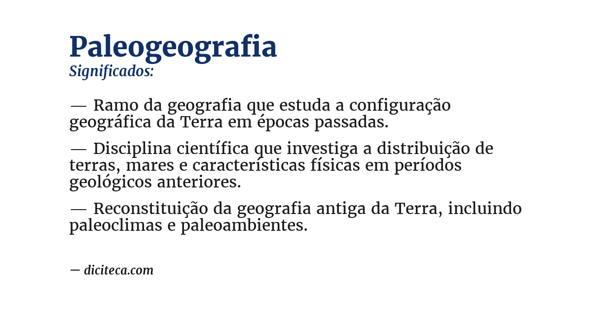 Significado de paleogeografia