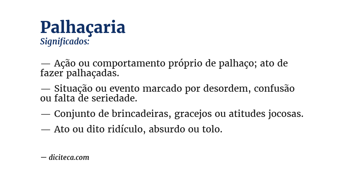 Significado de palhaçaria
