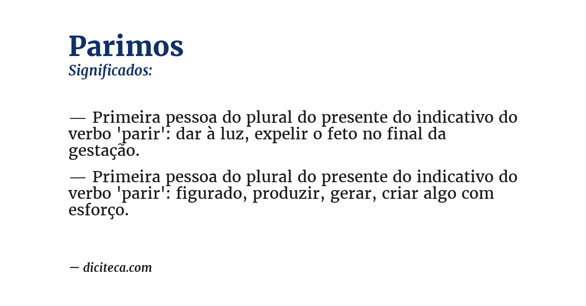 Significado de parimos
