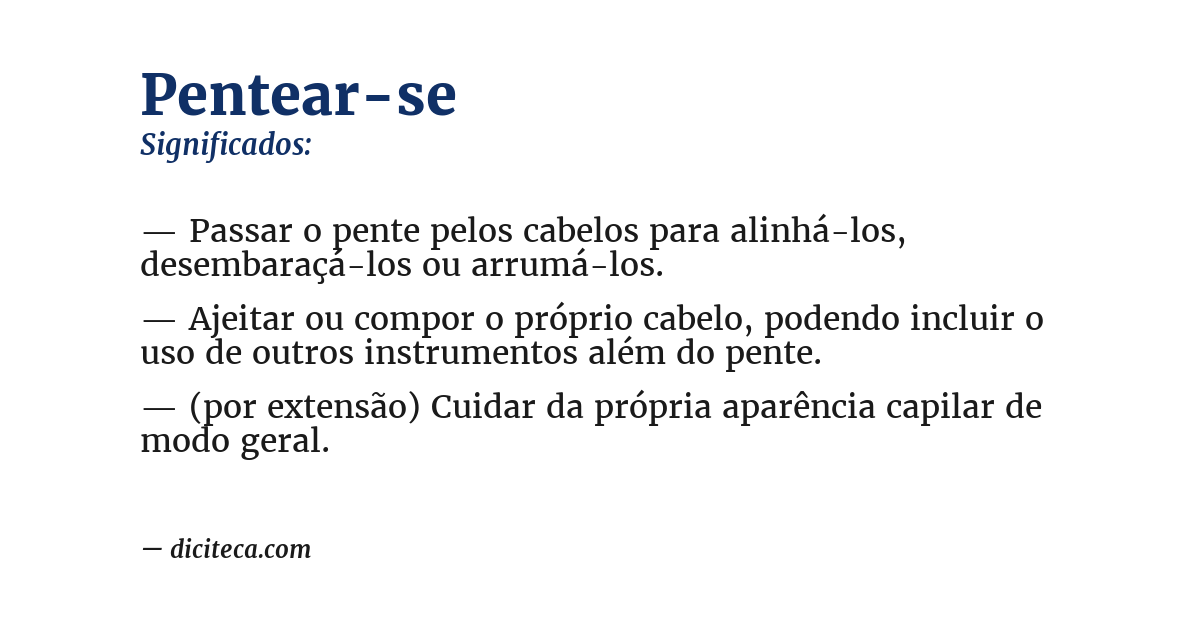 Significado de pentear-se
